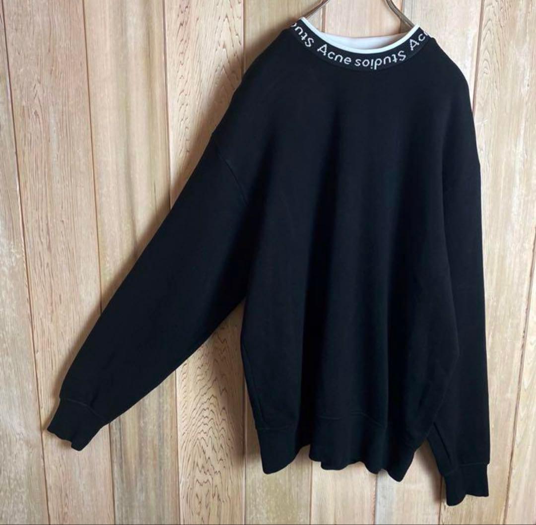 【人気Lサイズ】アクネストゥディオス☆首元ロゴ入りモックネックスウェット 即完売
