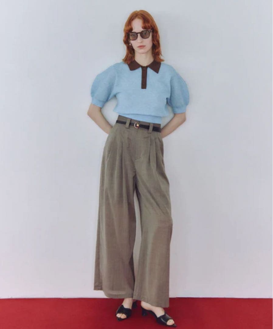 miuwADAM ET ROPÉ ラミーニットポロシャツ