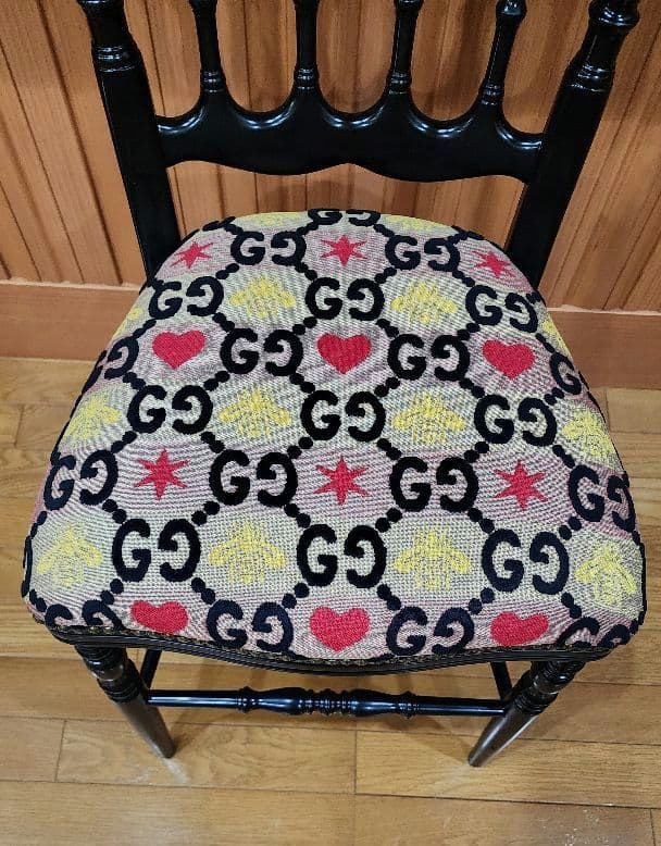 GUCC ④ GGジャガードウッドチェア クラシックスタイル 椅子 グッチ