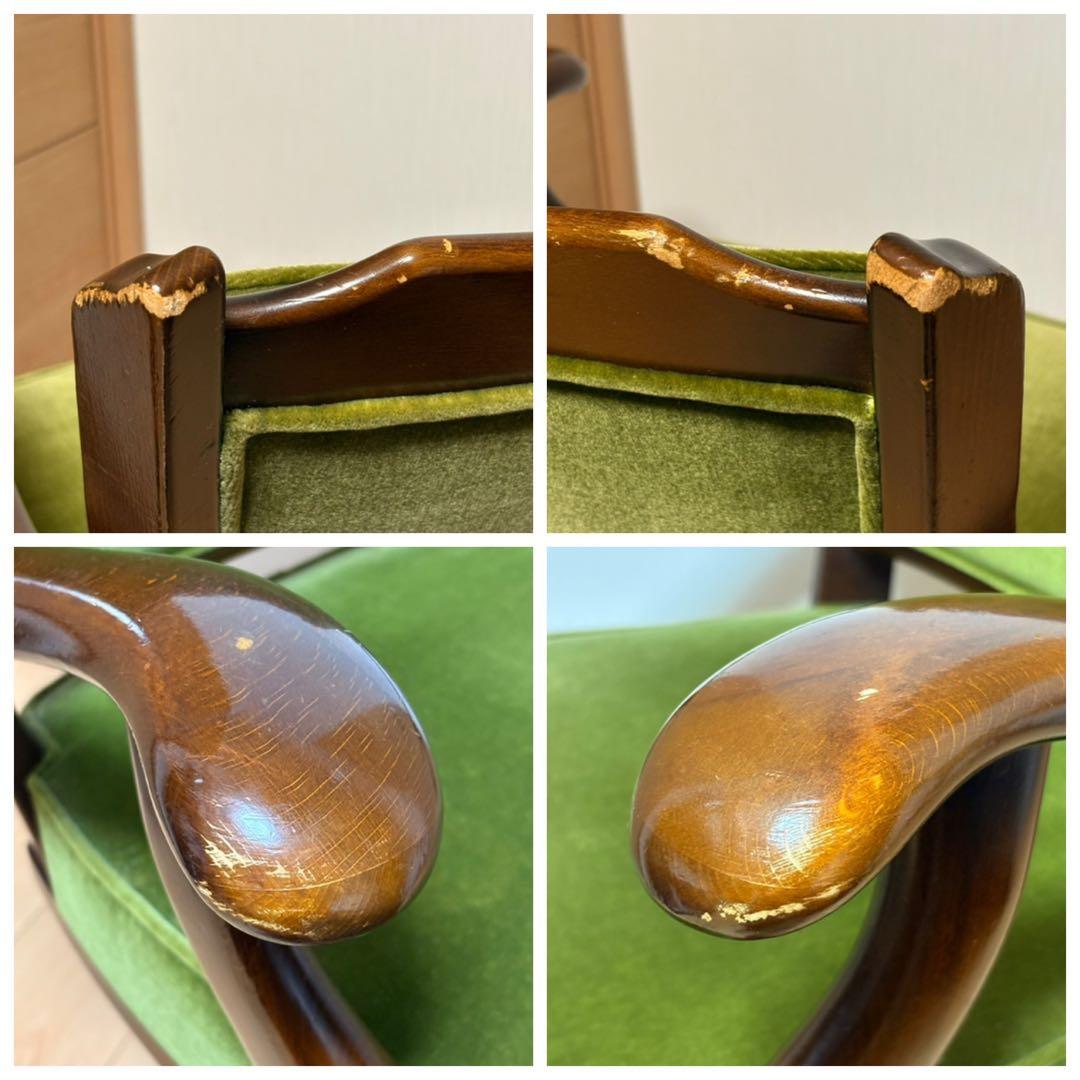 Karimoku カリモク コロニアル デスクチェア グリーン 回転椅子