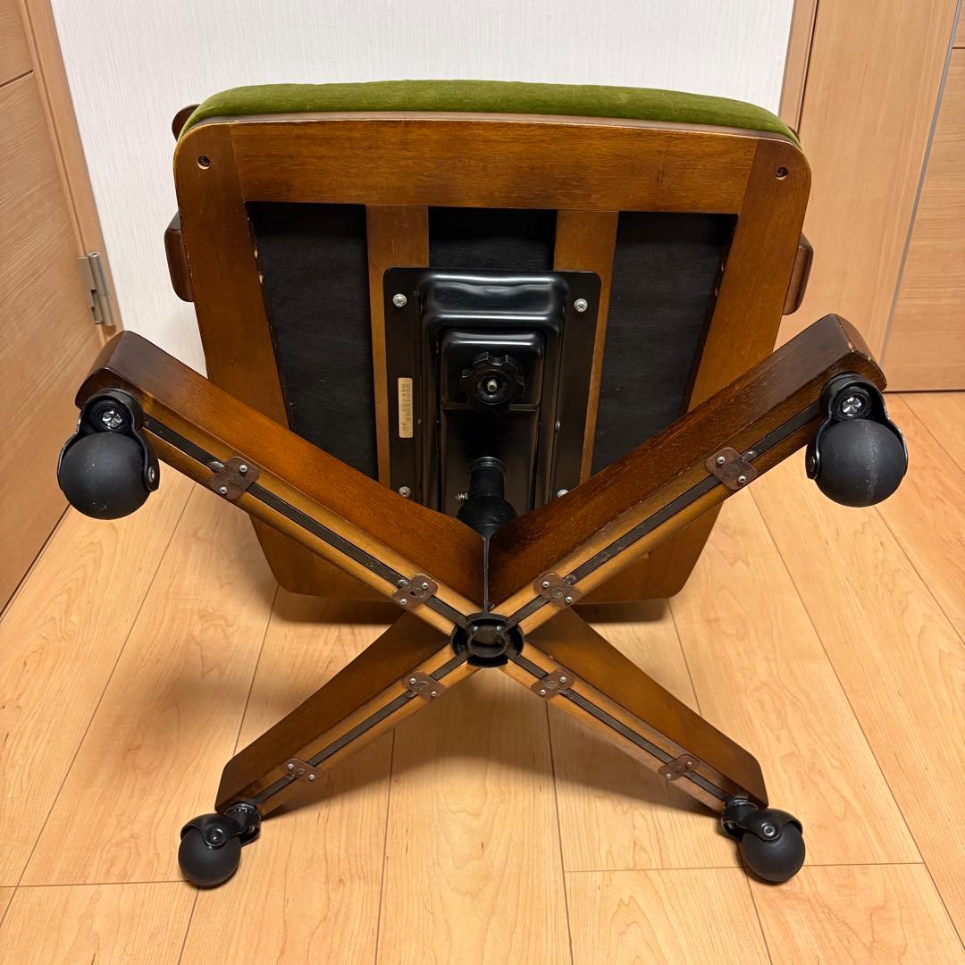 Karimoku カリモク コロニアル デスクチェア グリーン 回転椅子