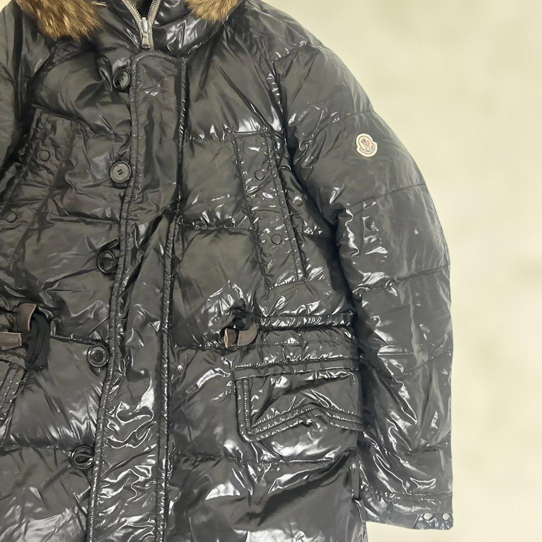 【美品】モンクレール アンドレ リバーシブルダウンコート ブラック　ファー　L