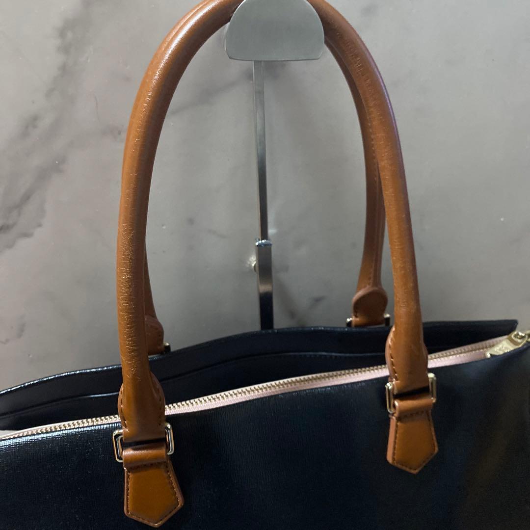 ポールスミス★カラーブロック　レザートートバッグ美品肩掛け可★バイカラー