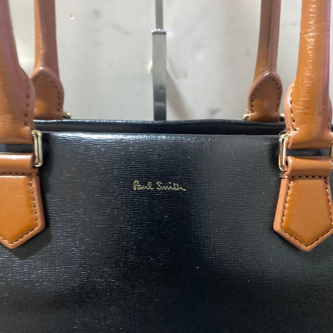 ポールスミス★カラーブロック　レザートートバッグ美品肩掛け可★バイカラー