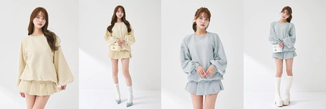 ダーリッチ darich カラーラメスウェットプリーツミニスカート ピンク FL