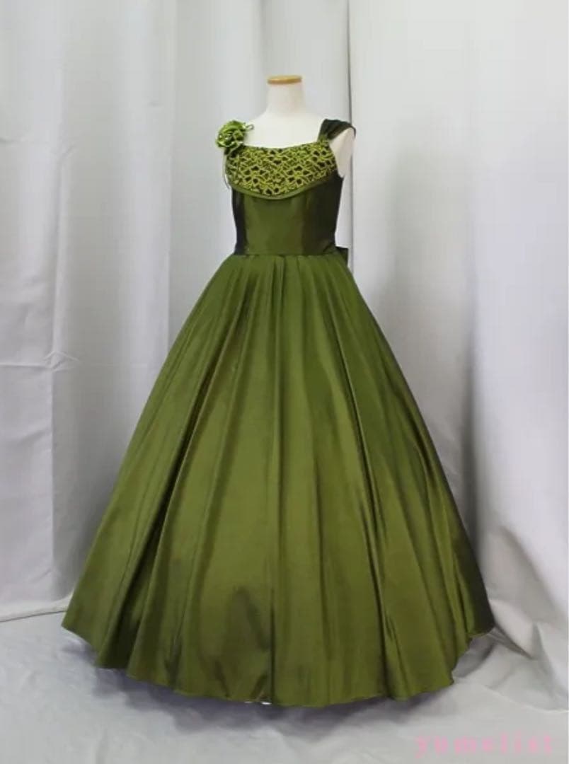 ゆめりすと ドレス 160 オリーブグリーン