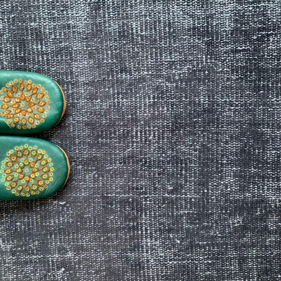 Mom　大判　トルコヴィンテージラグ　ネイビーブラック245×147