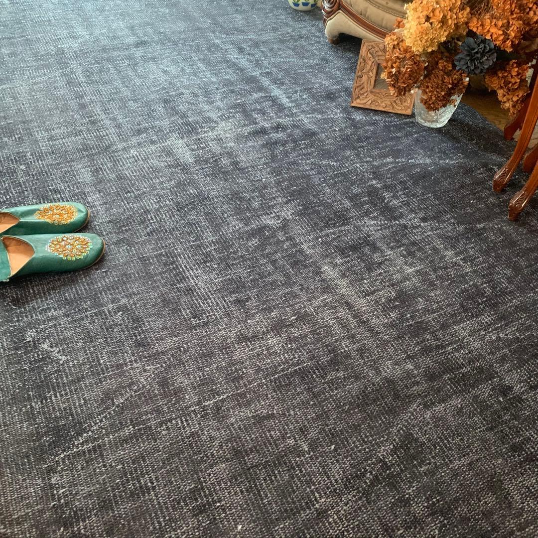 Mom　大判　トルコヴィンテージラグ　ネイビーブラック245×147