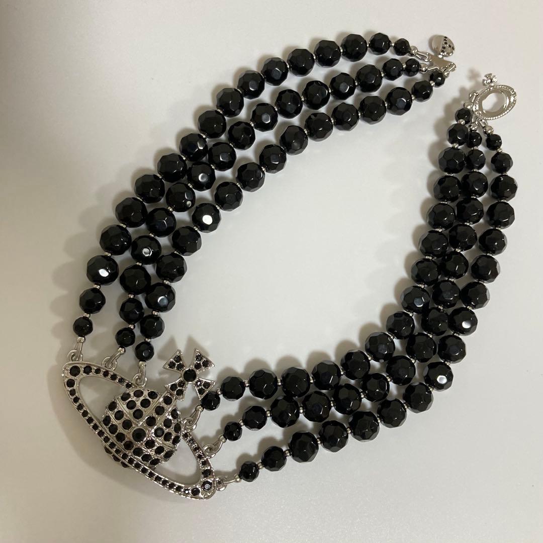 Vivienne Westwood｜3連ブラックチョーカー　シルバー