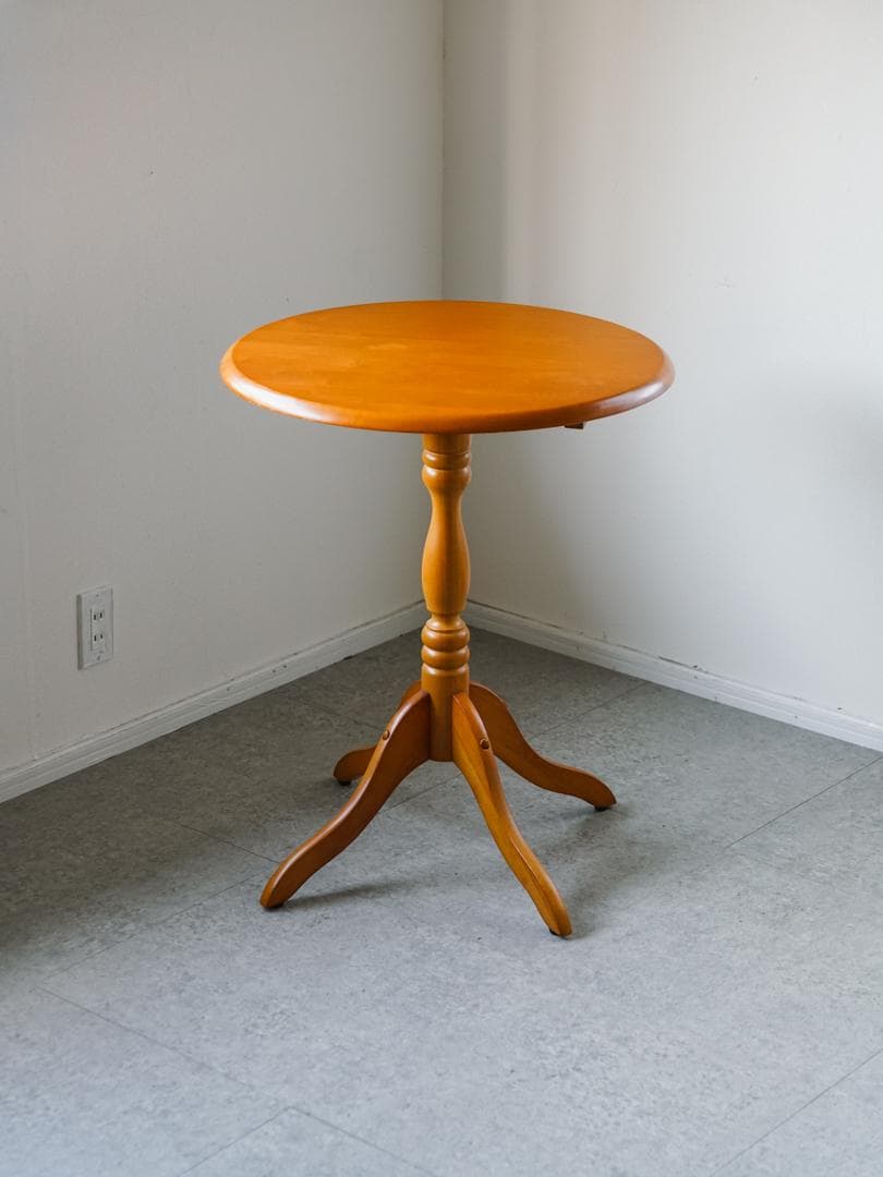 ヴィンテージ 木製ラウンドテーブル 天然木 古道具 モダン アンティーク