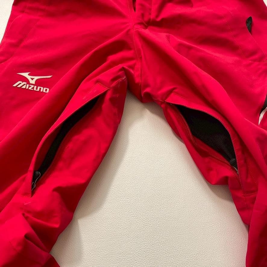 【やまみ】ミズノ スキーウェア 上S 下M セットアップ 赤 ブレスサーモ