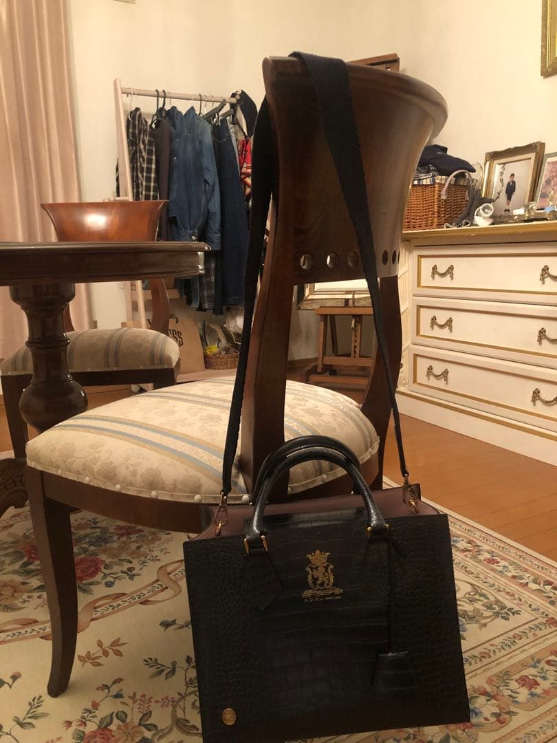 ADMJクロコダイル風レザートートバッグ