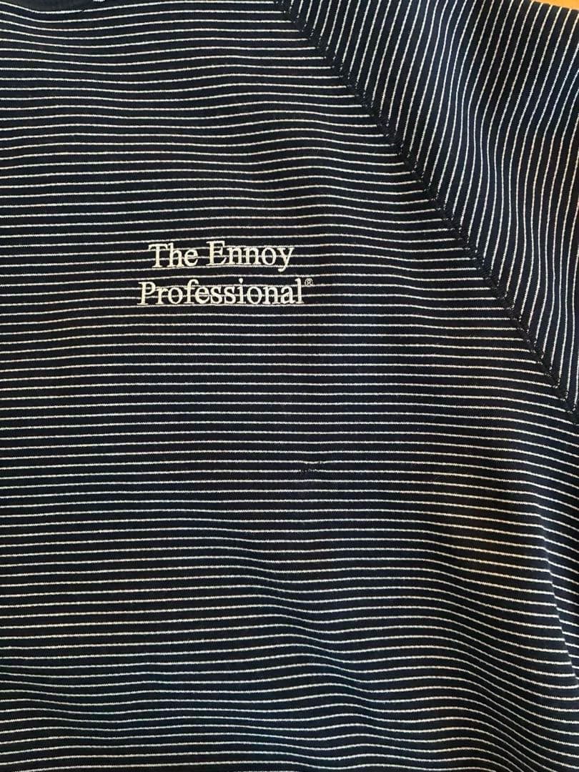 訳あり！ennoy BORDER CREW NECK SWEATネイビーL