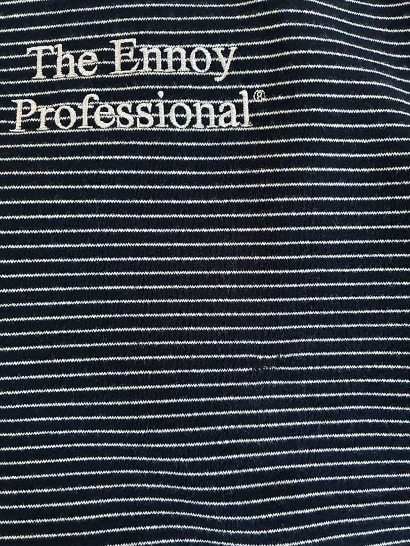 訳あり！ennoy BORDER CREW NECK SWEATネイビーL