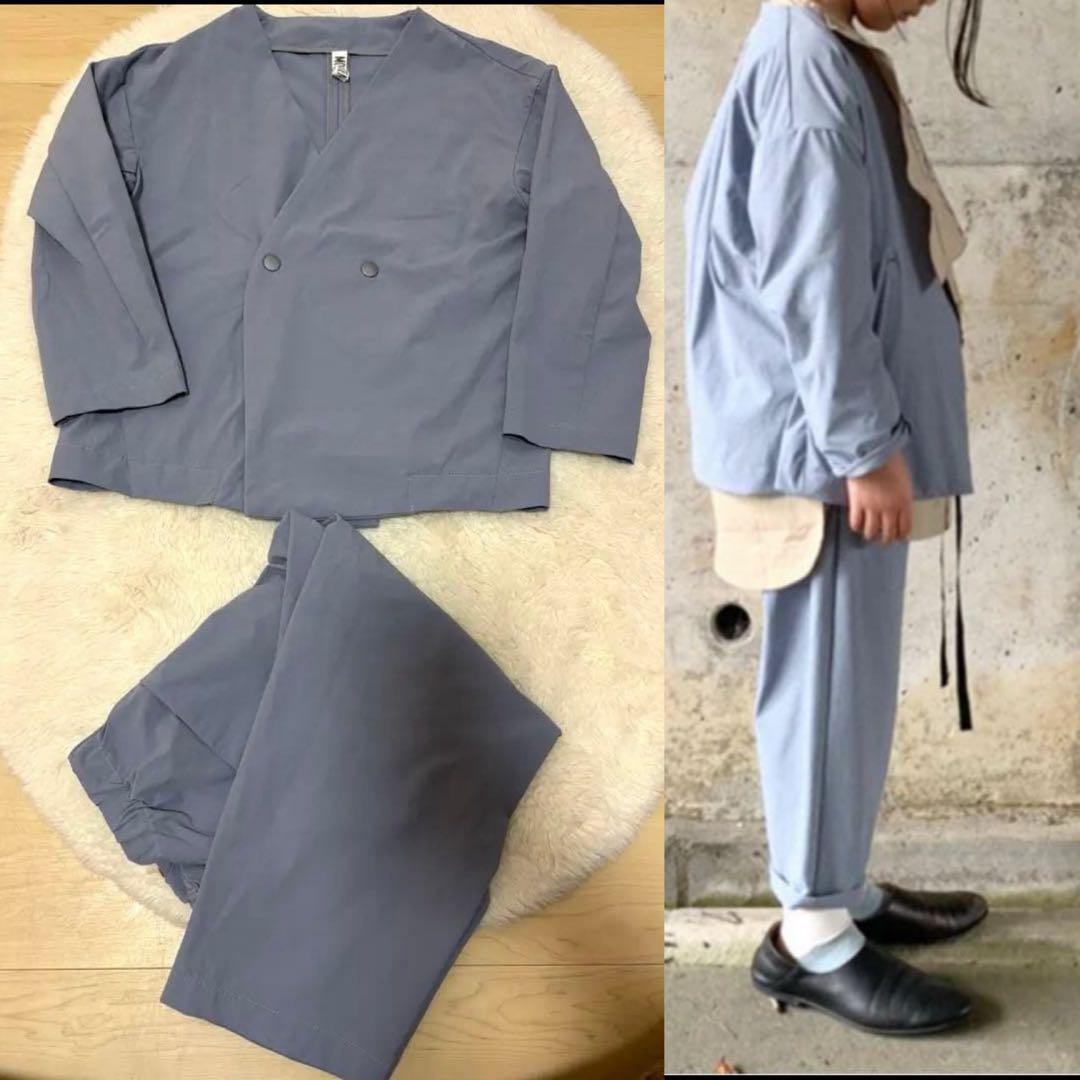 美品　MOUN TEN. セットアップ スーツ 125 水色　日本製