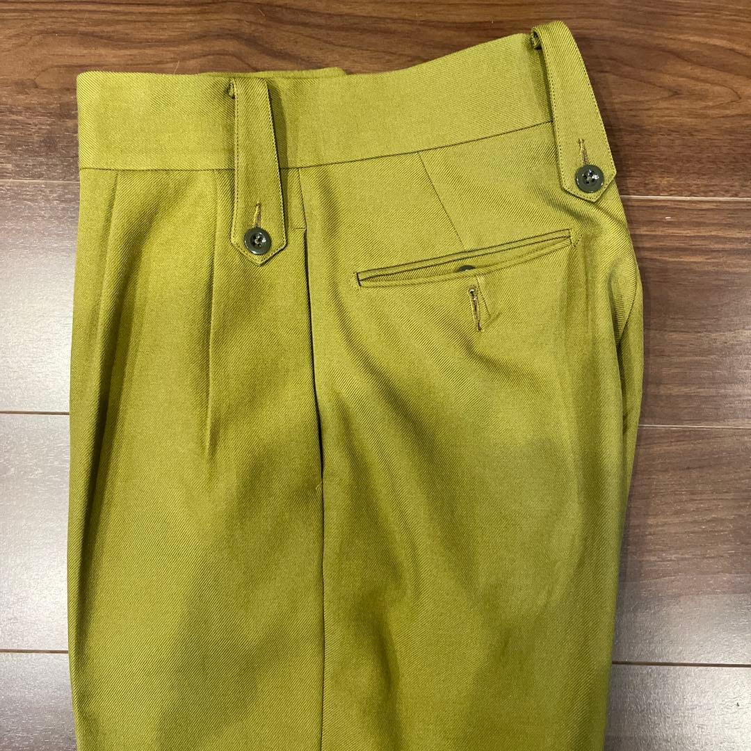 TANGENT オリーブグリーン ダブルボタンスラックス