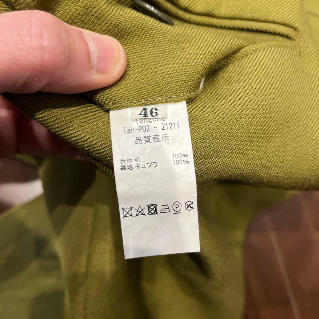 TANGENT オリーブグリーン ダブルボタンスラックス