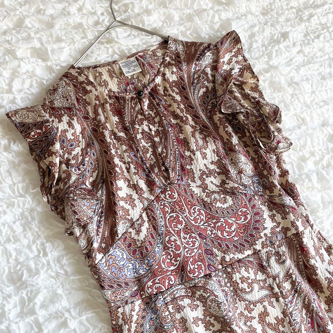 【美品✨】BAUM UND PFERDGARTENシルクワンピース ペイズリー柄