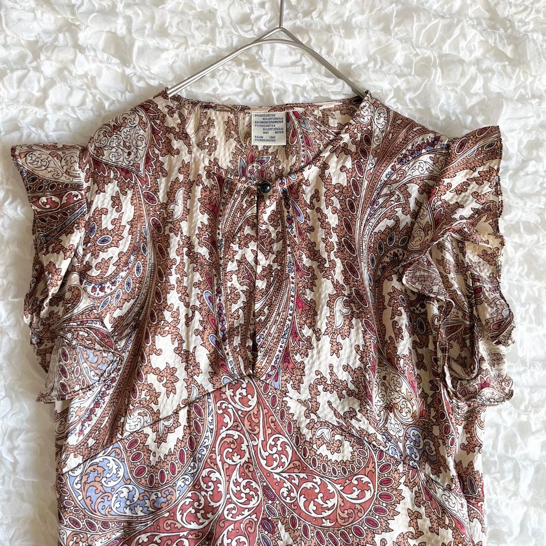 【美品✨】BAUM UND PFERDGARTENシルクワンピース ペイズリー柄