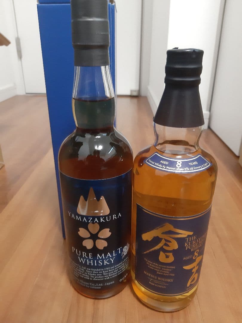 桜尾シングルモルト、山桜ピュアモルト & 倉吉ピュアモルト8年 計3本