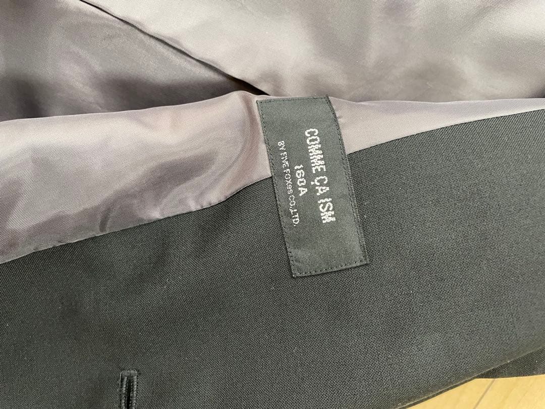 子供卒業式スーツ黒4点スーツ上下ネクタイはコムサイズム、シャツはラルフローレン