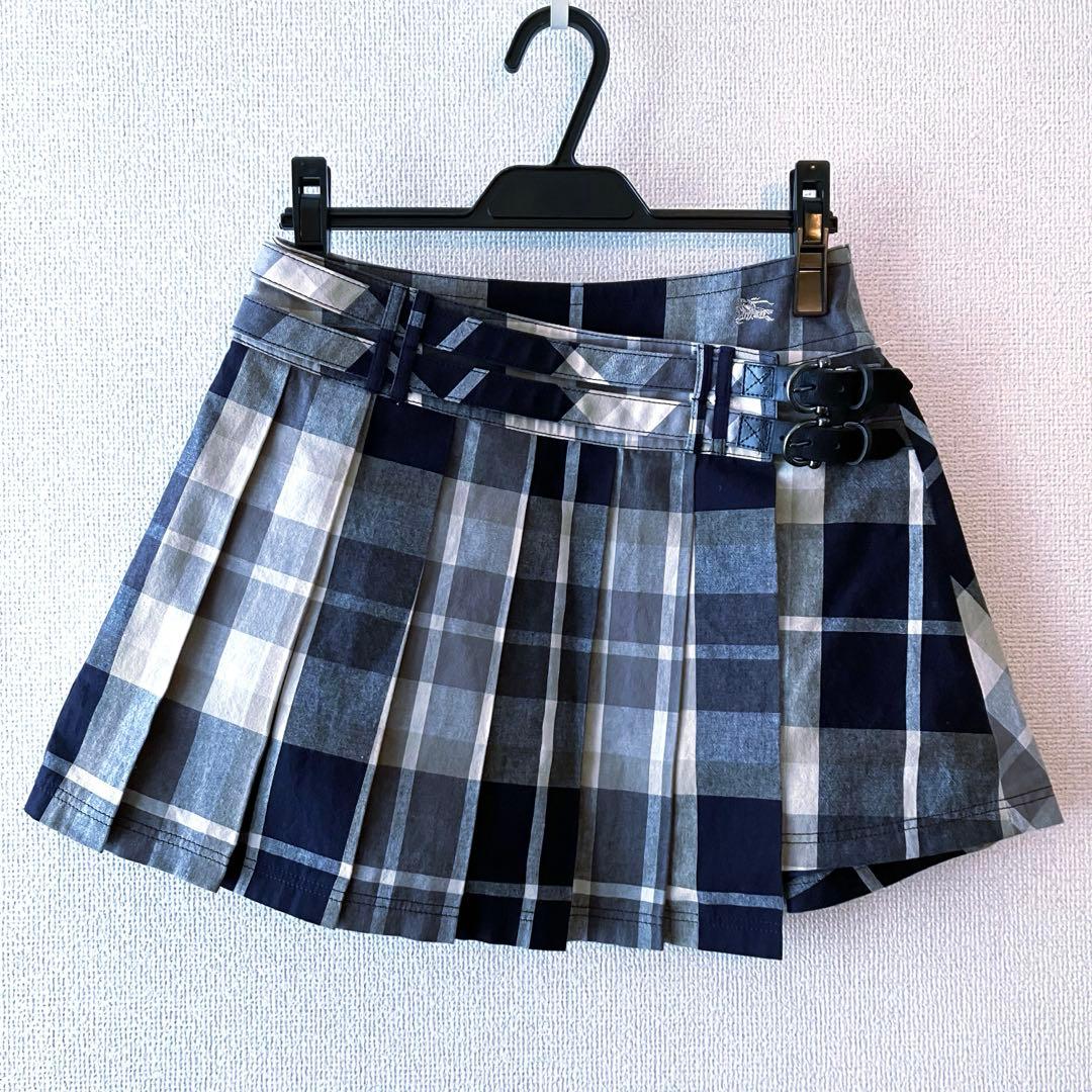 BURBERRY バーバリー チェック柄 プリーツスカート 巻きスカート ミニ