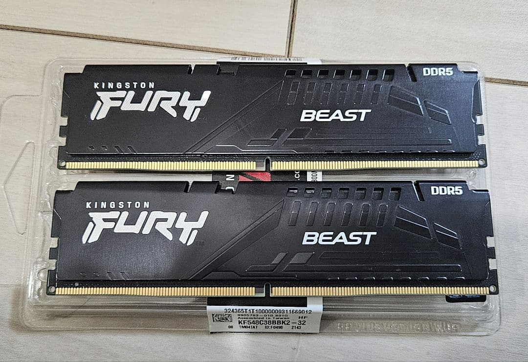 Kingston DDR5 メモリ 4800MHz 16GB x 2