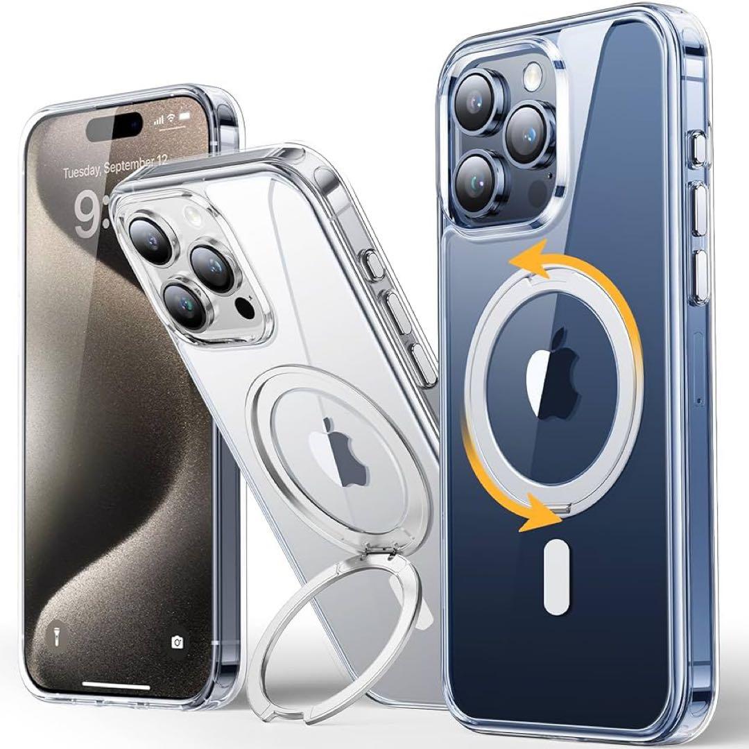 iPhone 15 Pro Max ケース Magsafe スマホリング 透明