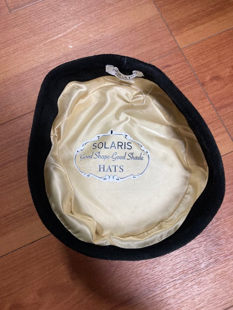 SOLARIS&CO レザーハット、ベレー帽/黒