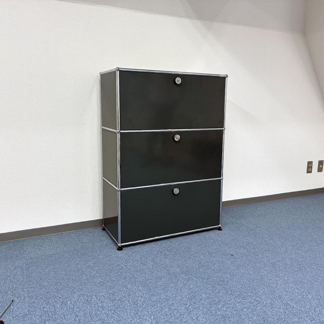 中古 USMハラー｜キャビネット リビング・ 1列3段 アントラサイト