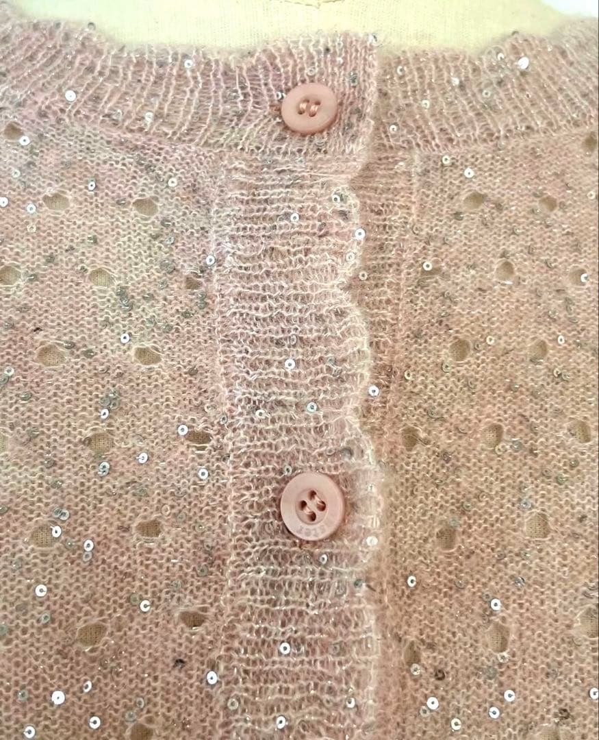 sugar candy knit カーディガン スパンコール ニット ピンク