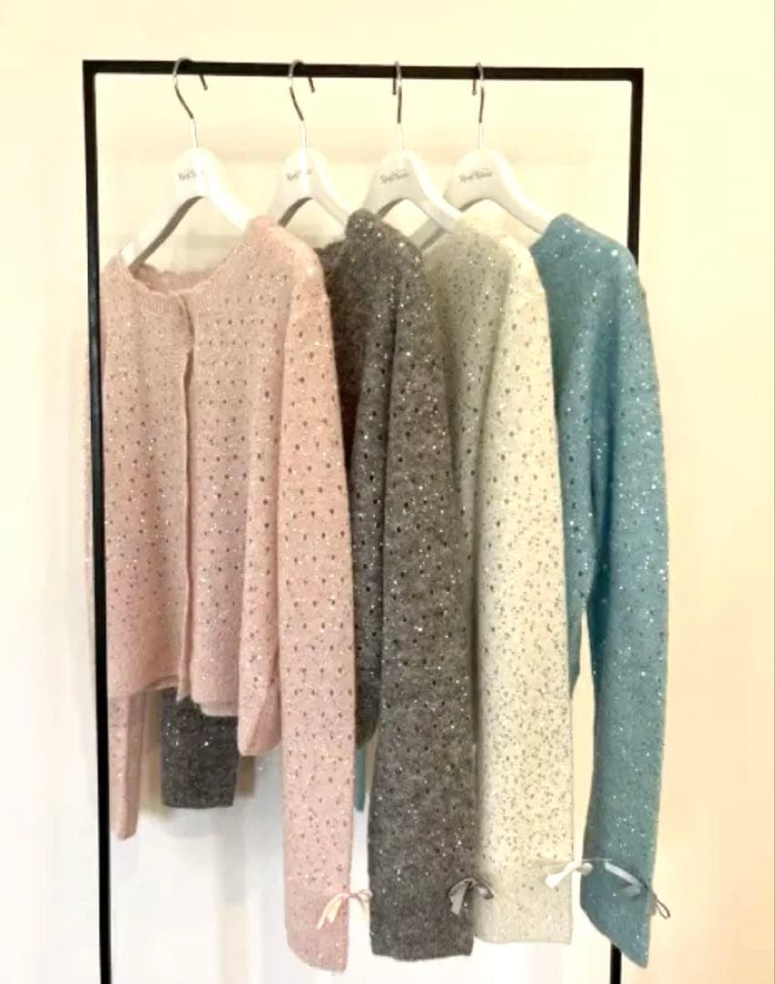 sugar candy knit カーディガン スパンコール ニット ピンク