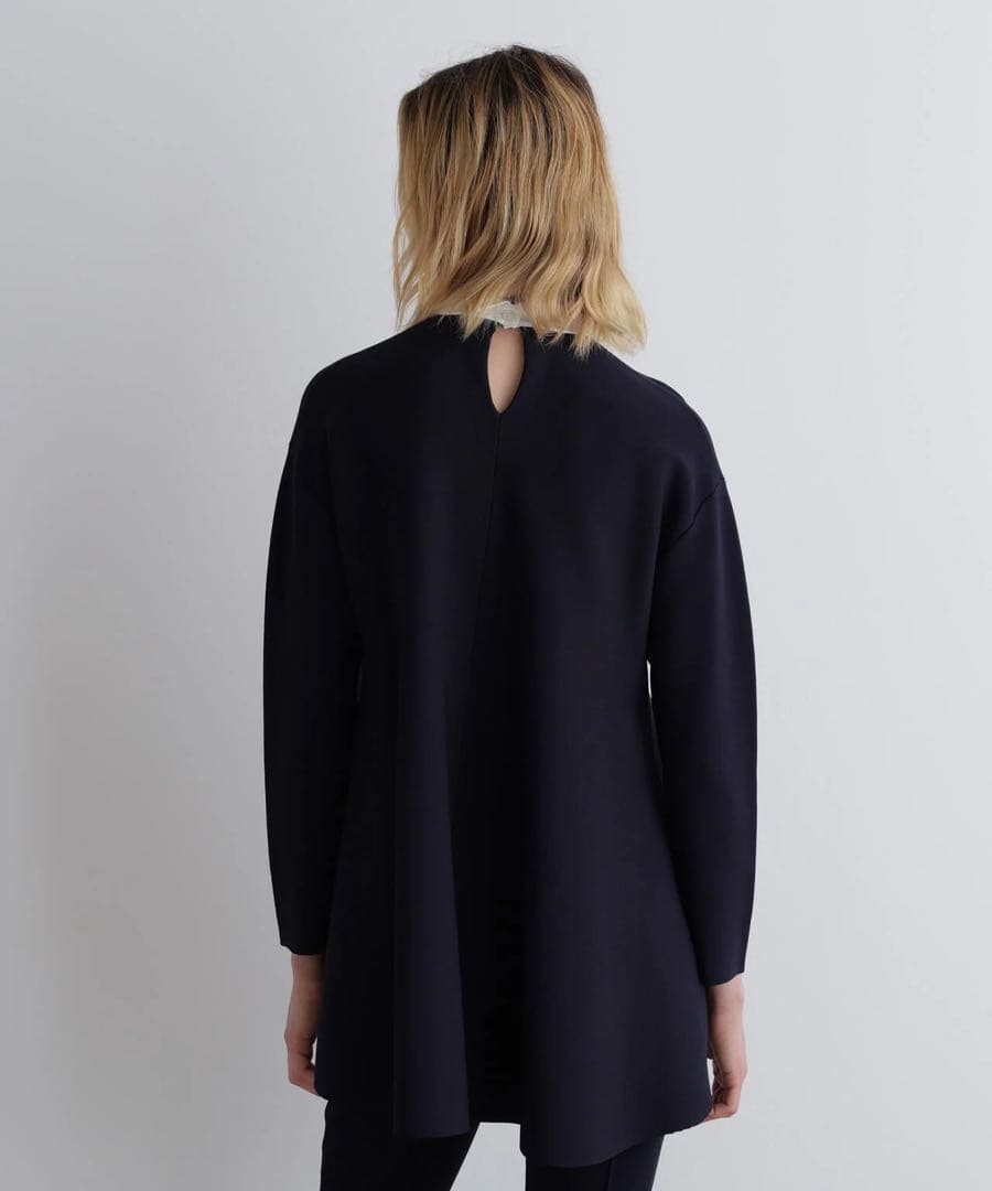 LE PHIL新品⭐️襟付きフレアニットチュニックニットポロシャツラガーシャツ