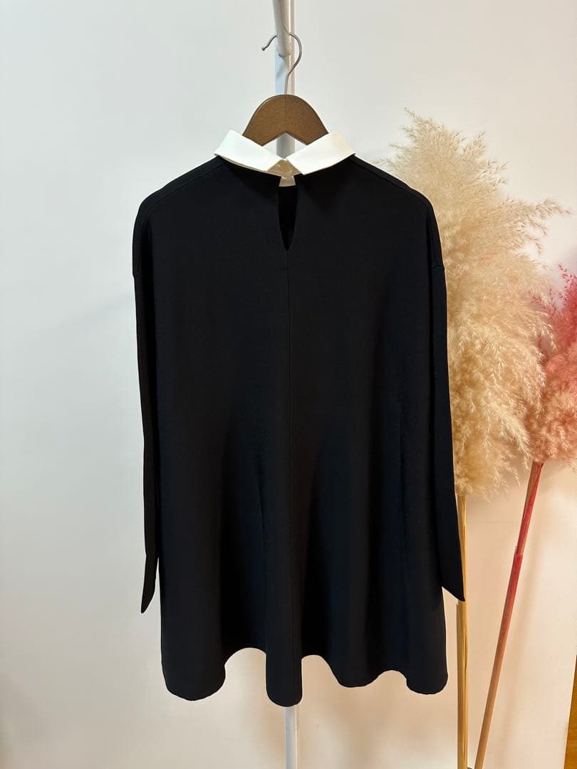 LE PHIL新品⭐️襟付きフレアニットチュニックニットポロシャツラガーシャツ