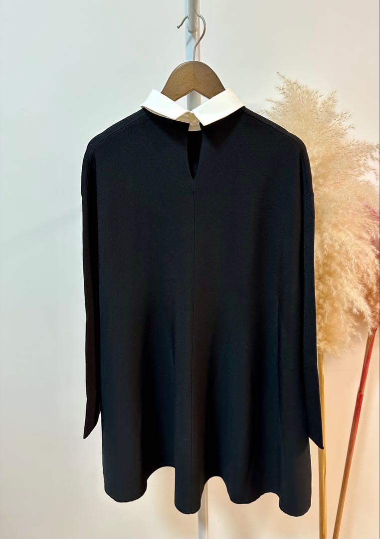 LE PHIL新品⭐️襟付きフレアニットチュニックニットポロシャツラガーシャツ