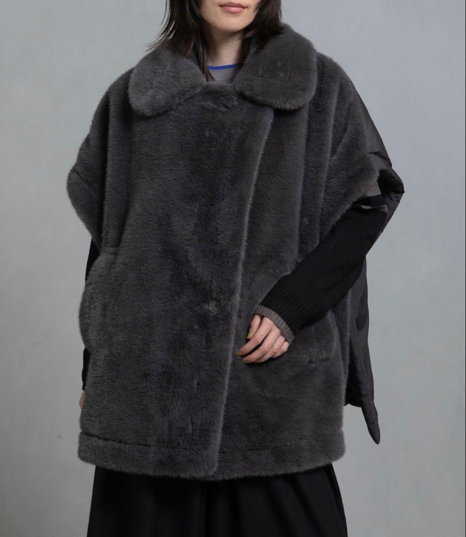 最終値下げ！✨超美品✨タグ付マルシャルテル フェイクファーベスト2 グレー