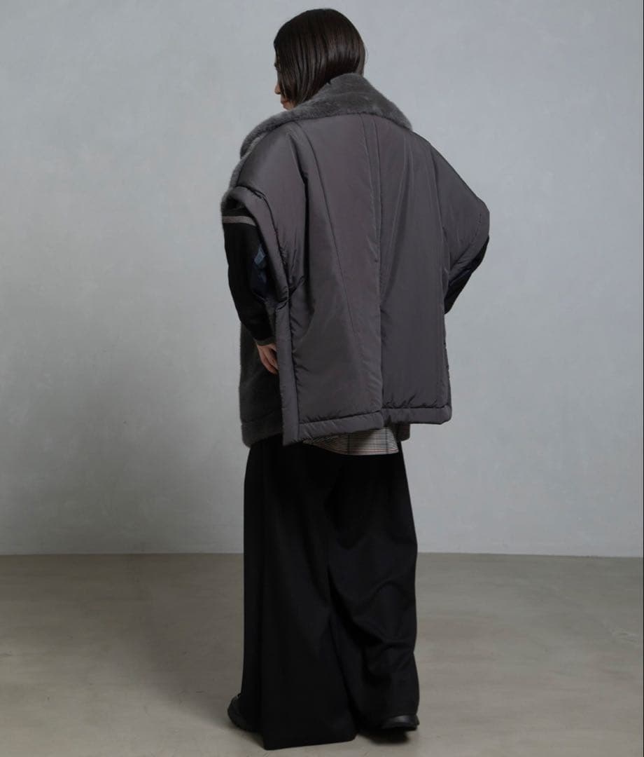 最終値下げ！✨超美品✨タグ付マルシャルテル フェイクファーベスト2 グレー