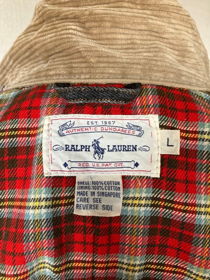 希少 80s　RALPH LAUREN　デニムジャケット　白タグ　コーデュロイ