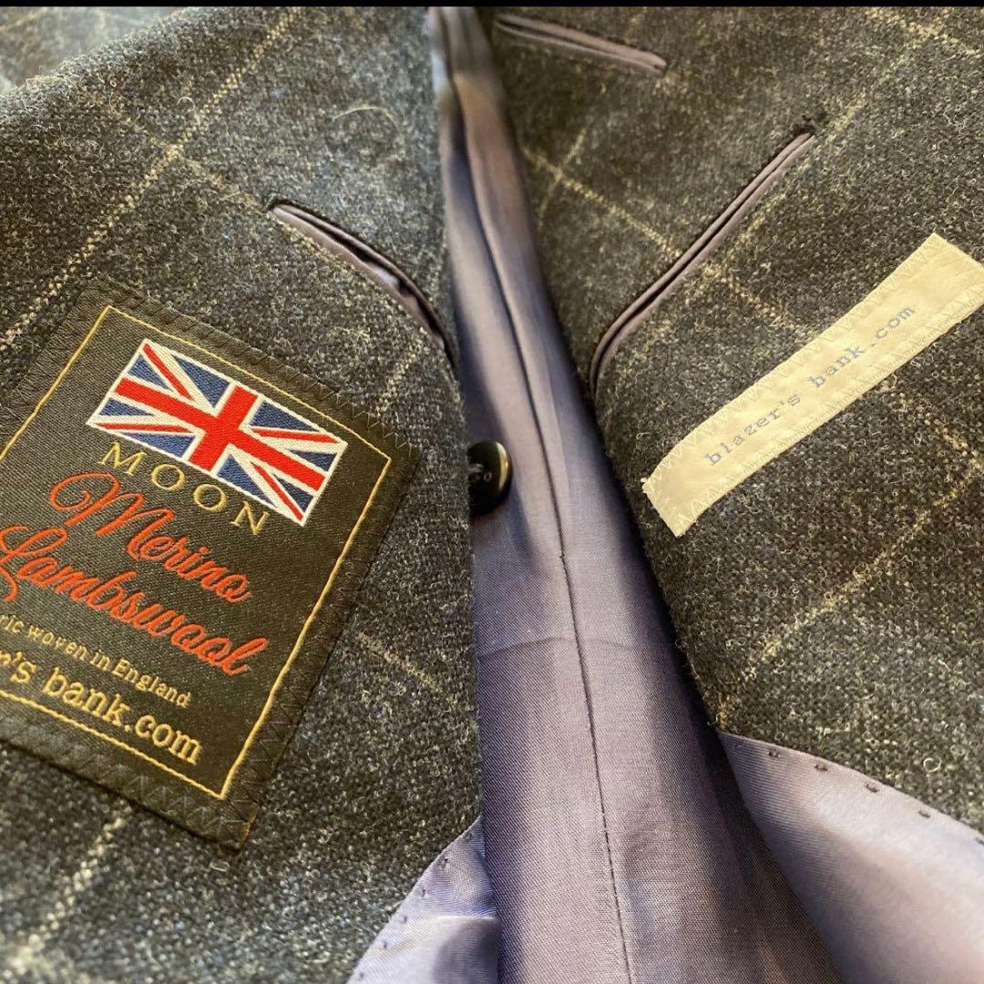 スーツカンパニー MOON スリーピース　ヘリンボーン　紺　165