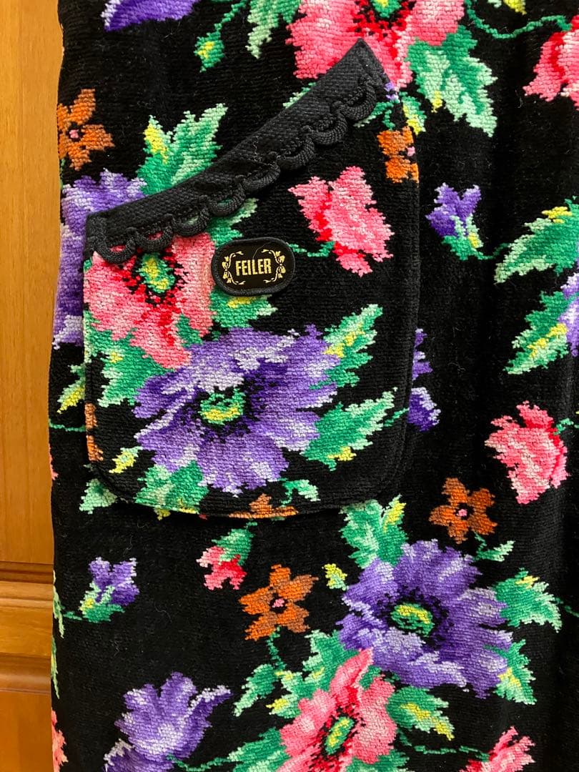 新品未使用 FEILER フェイラー シュニール織　 花柄 エプロン