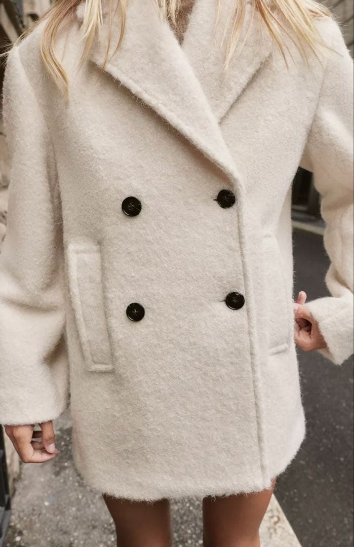 さ*や様 ブークレダブルブレストミディ丈コート　ZARAコートM