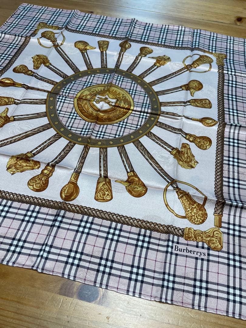 シルク&コットンBurberrys ハンカチ ーフ3枚セット