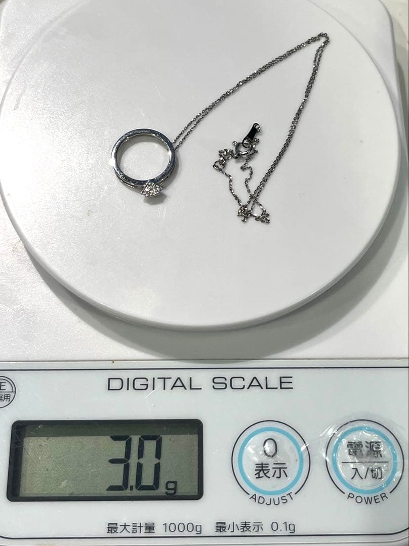 れ*ょ様 プラチナpt850 リング型ダイヤモンドネックレス 3g