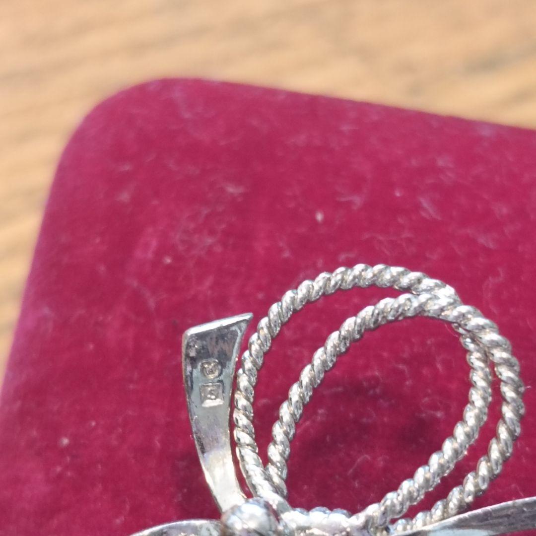 ミキモト パール　11粒　ブローチ　コサージュ　リボン　SV