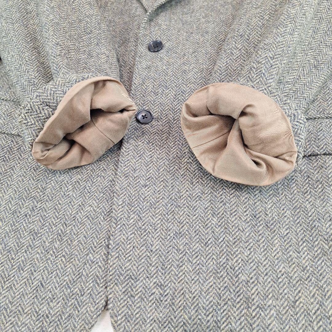 Papas　英国生地MOON社　テーラードジャケット　ツイード　ヘリンボーン　L