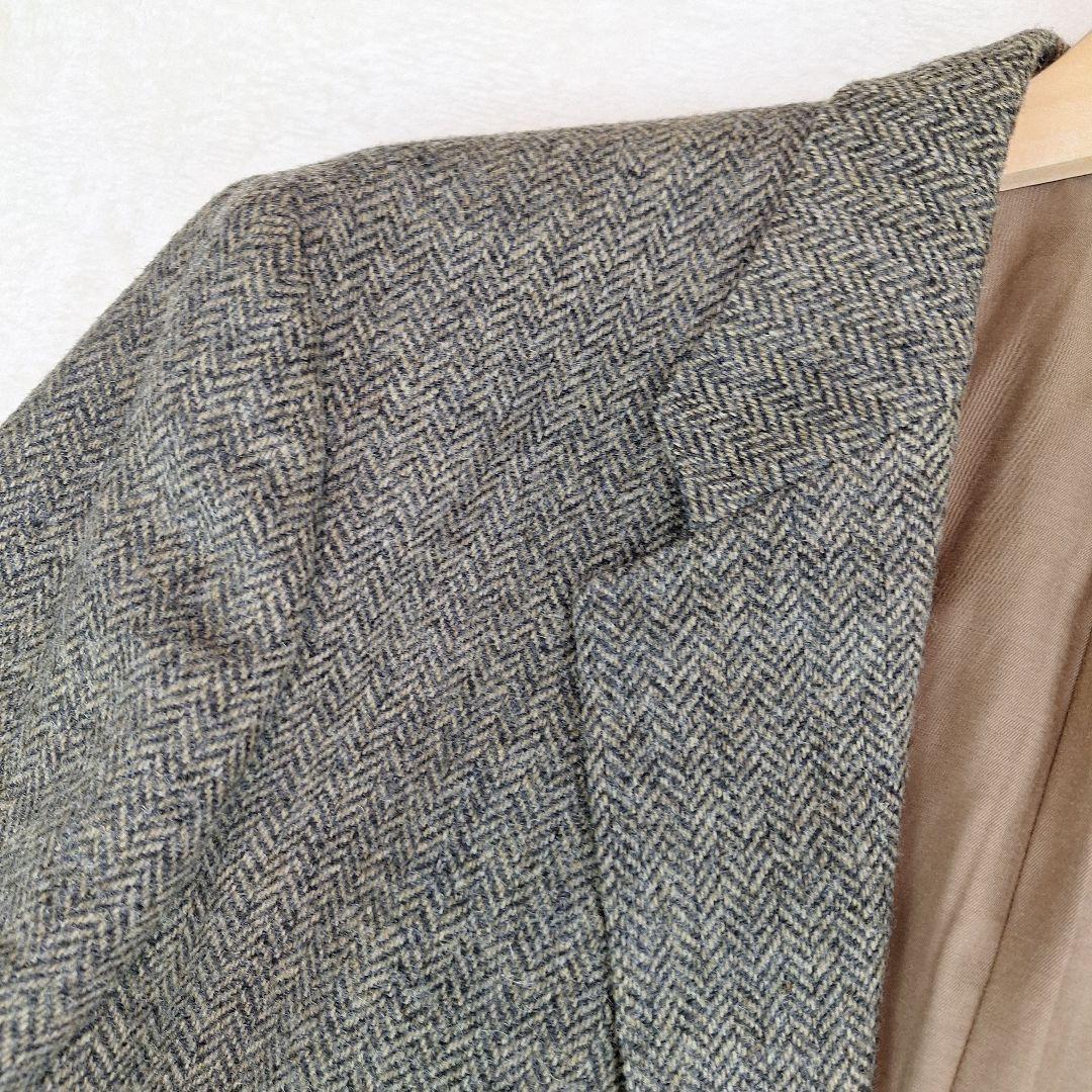 Papas　英国生地MOON社　テーラードジャケット　ツイード　ヘリンボーン　L