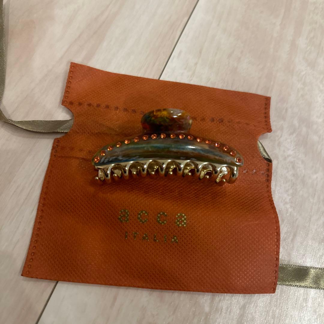 美品★acca ティアラクイーン オレンジ×ターコイズブルー マーブル M