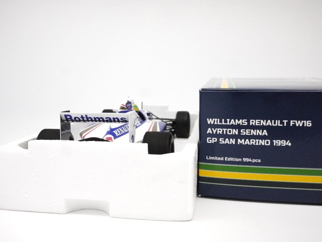 1/18 ウィリアムズ FW16ラストレース ロスマンズ A.セナ PMA