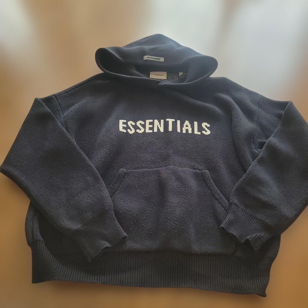 essentials エッセンシャルズ ニットパーカー ブラック