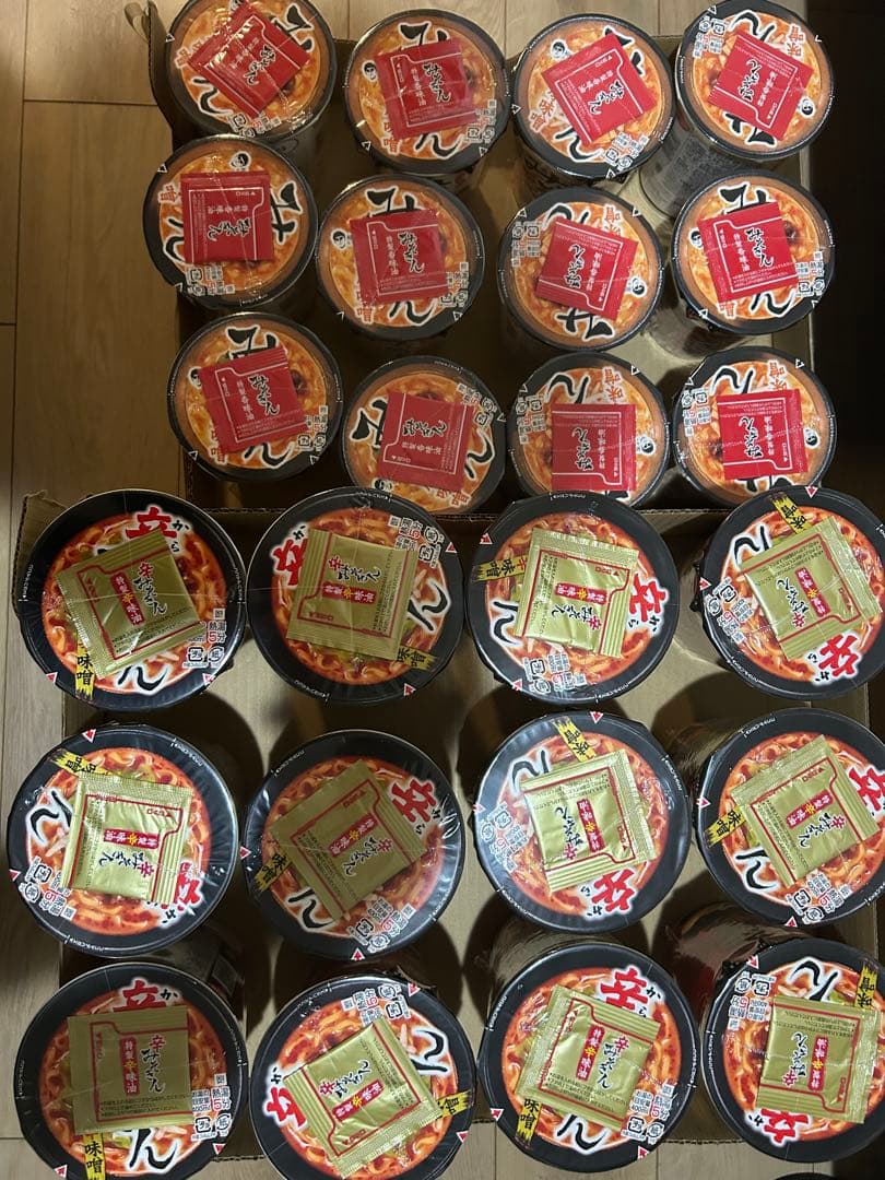 ヒカキンプロデュース みそきんカップ麺5ケース 辛3 新2ケース（合計60個）